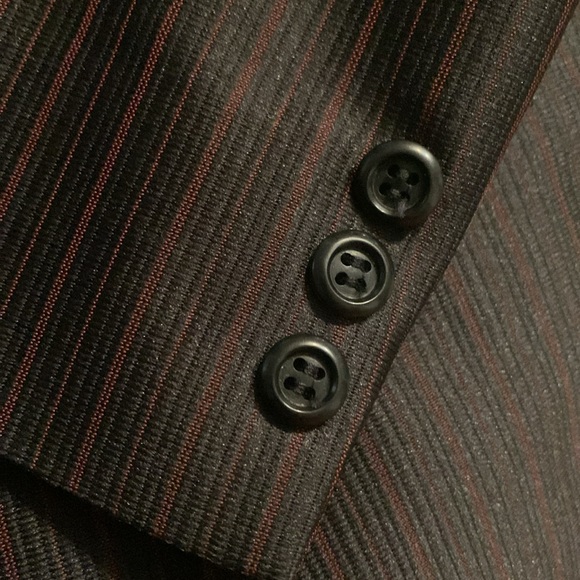 Formal Suit Jacket Black W/ red pinstripe sheen look CLASSY.. - Picture 8 of 10